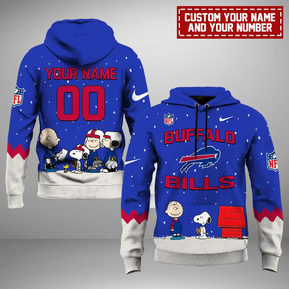 Buffalo Bills Nfl Peanuts And Snoopy Night Personalized Hoodie
