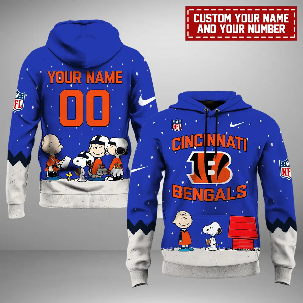 Cincinnati Bengals Nfl Peanuts And Snoopy Night Personalized Hoodie