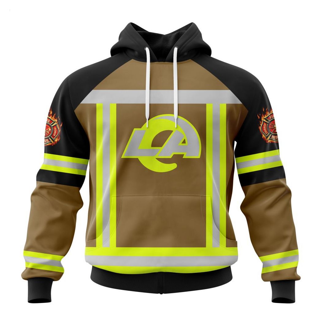 Los Angeles Rams Nfl Firefighter Uniform First Responders Appreciation 3D Hoodie