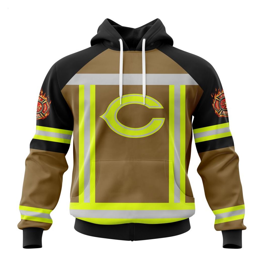 Chicago Bears Nfl Firefighter Uniform First Responders Appreciation 3D Hoodie