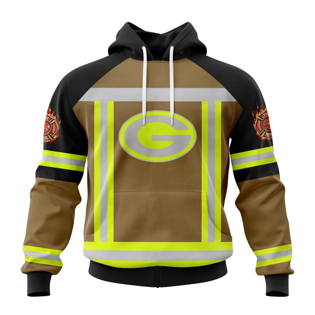 Green Bay Packers Nfl Firefighter Uniform First Responders Appreciation 3D Hoodie