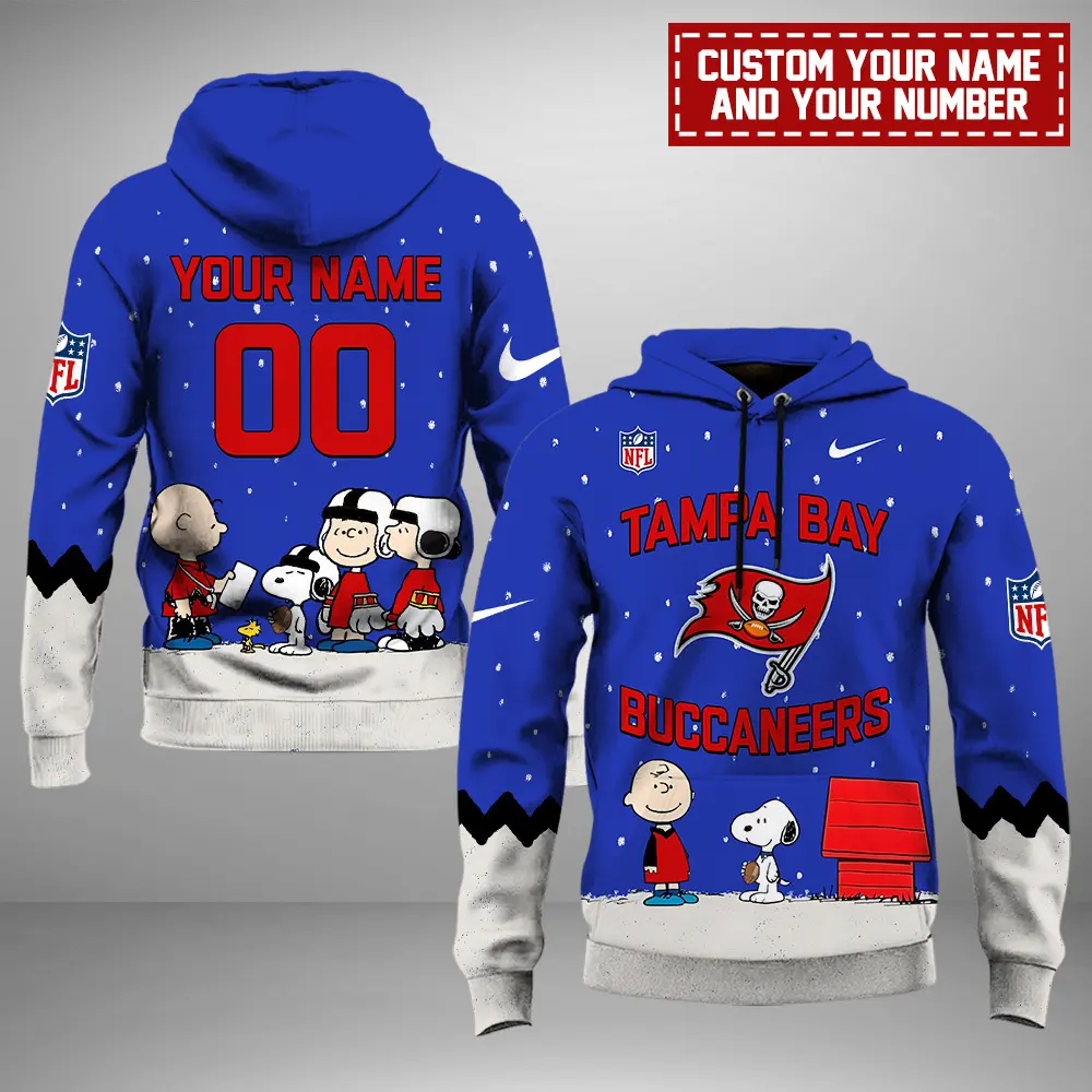 Tampa Bay Buccaneers Nfl Peanuts And Snoopy Night Personalized Hoodie