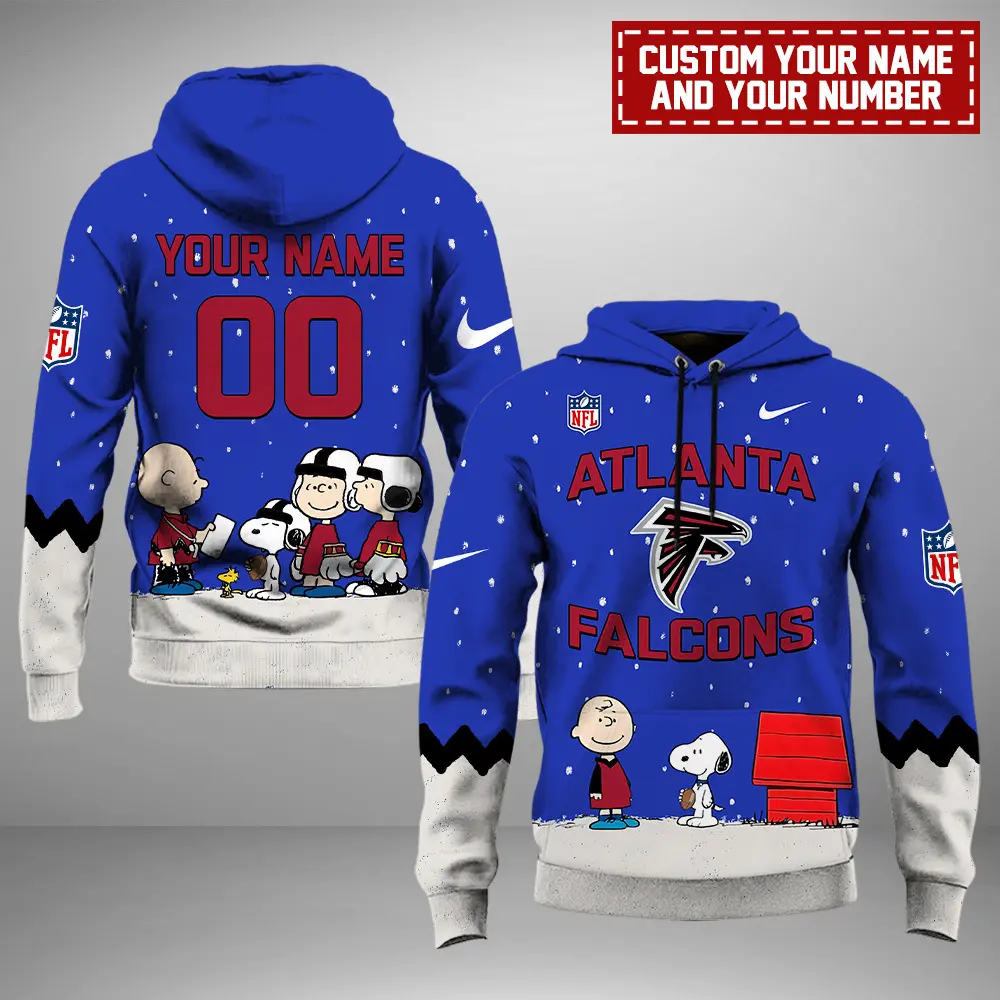 Atlanta Falcons Nfl Peanuts And Snoopy Night Personalized Hoodie