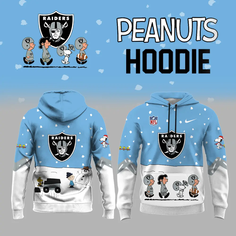 Las Vegas Raiders Nfl Peanuts Snoopy Night Nike Hoodie
