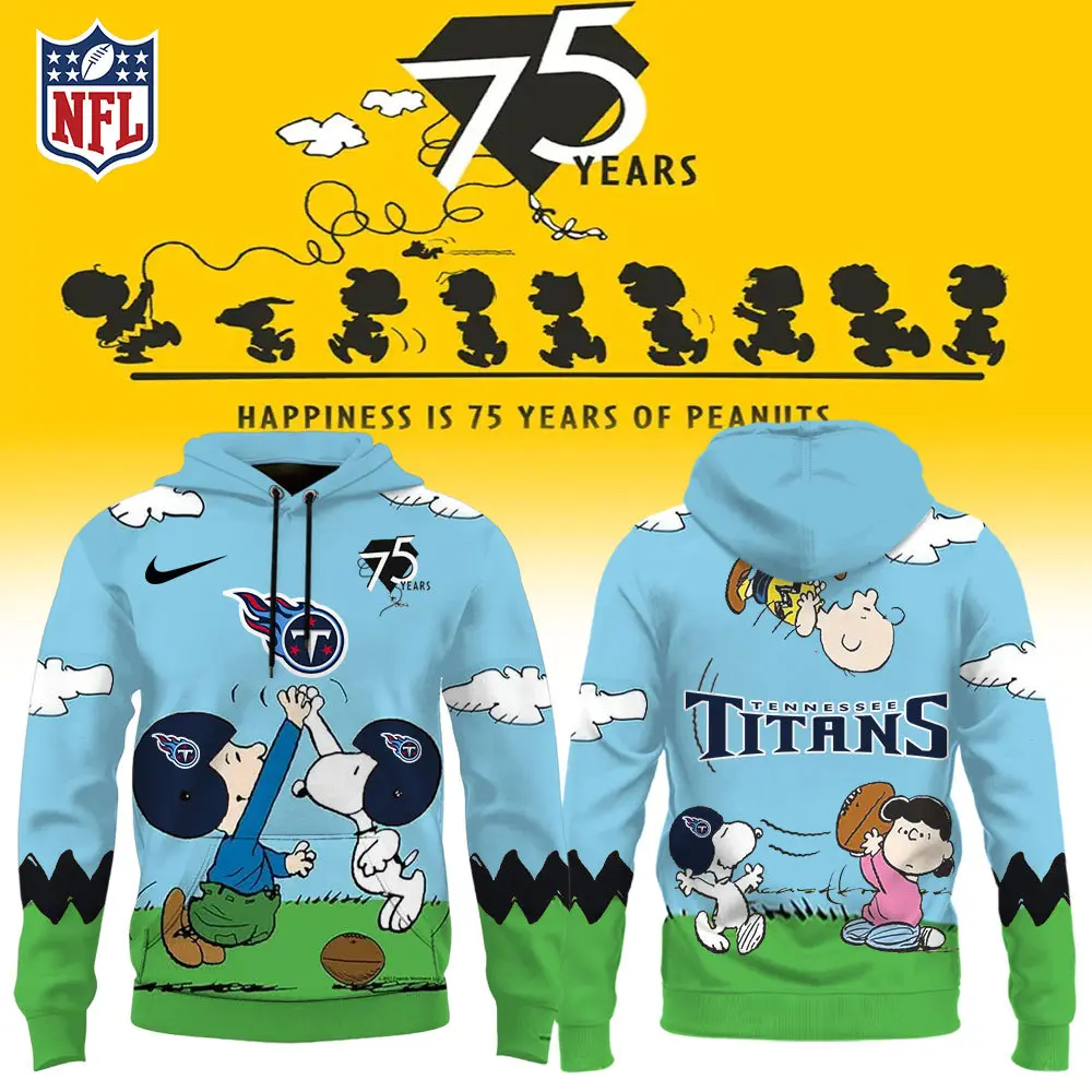 Tennessee Titans Nfl X Snoopy Peanuts 75Th Anniversary Hoodie