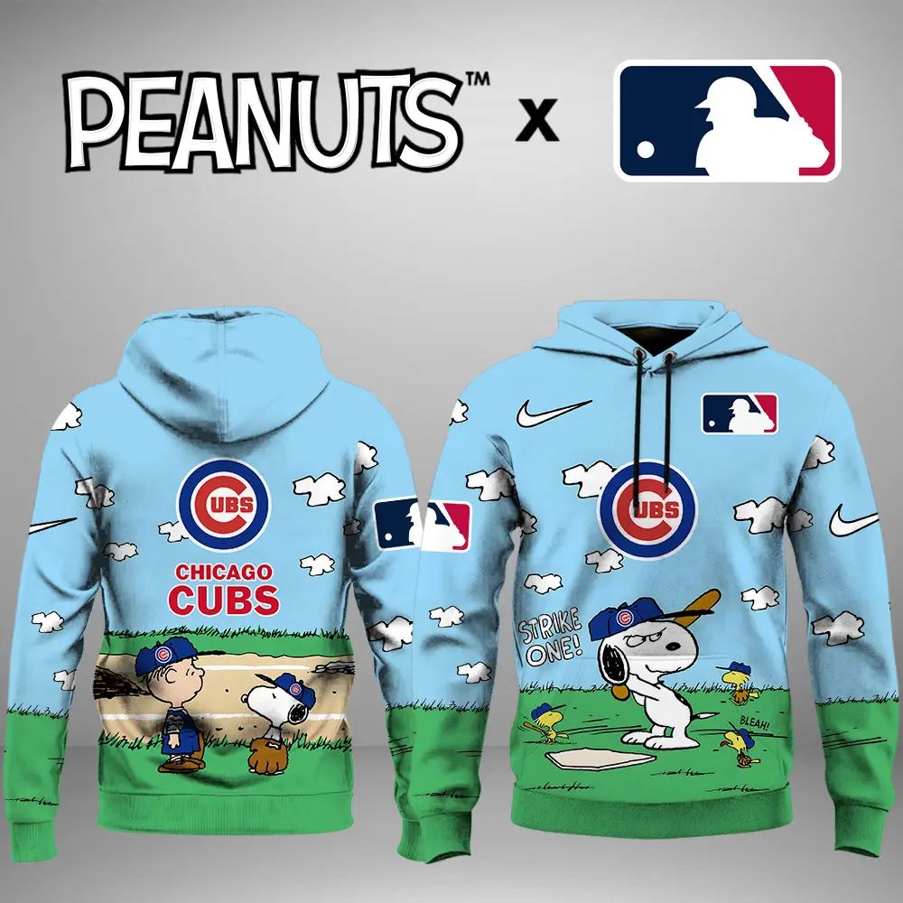 Chicago Cubs Mlb X Snoopy Peanuts 75Th Anniversary Hoodie