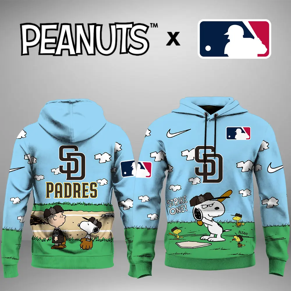 San Diego Padres Mlb X Snoopy Peanuts 75Th Anniversary Hoodie