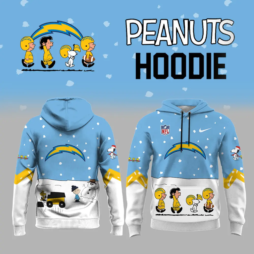 Los Angeles Chargers Nfl Peanuts Snoopy Night Nike Hoodie