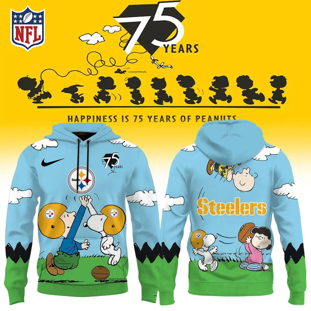 Pittsburgh Steelers Nfl X Snoopy Peanuts 75Th Anniversary Hoodie