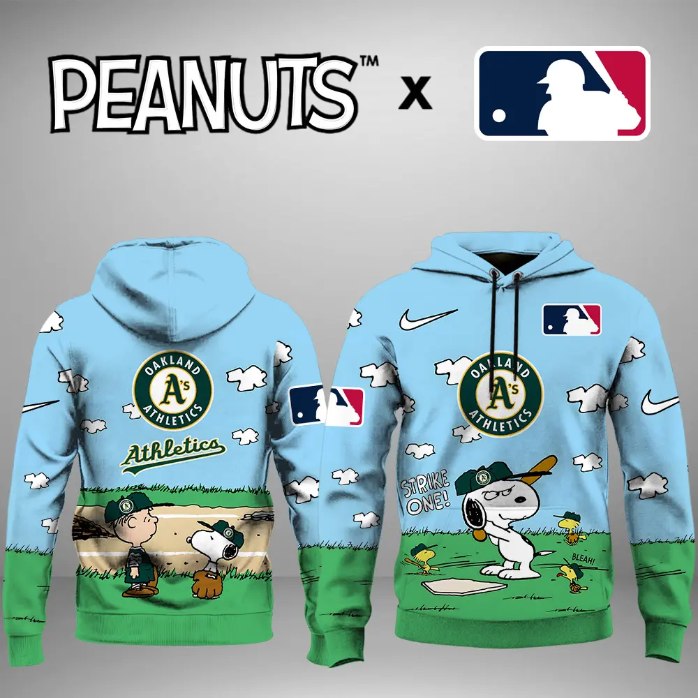 Oakland Athletics Mlb X Snoopy Peanuts 75Th Anniversary Hoodie