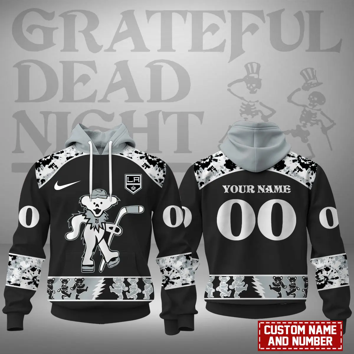 Los Angeles Kings Nhl Grateful Dead Night Hoodie 3D