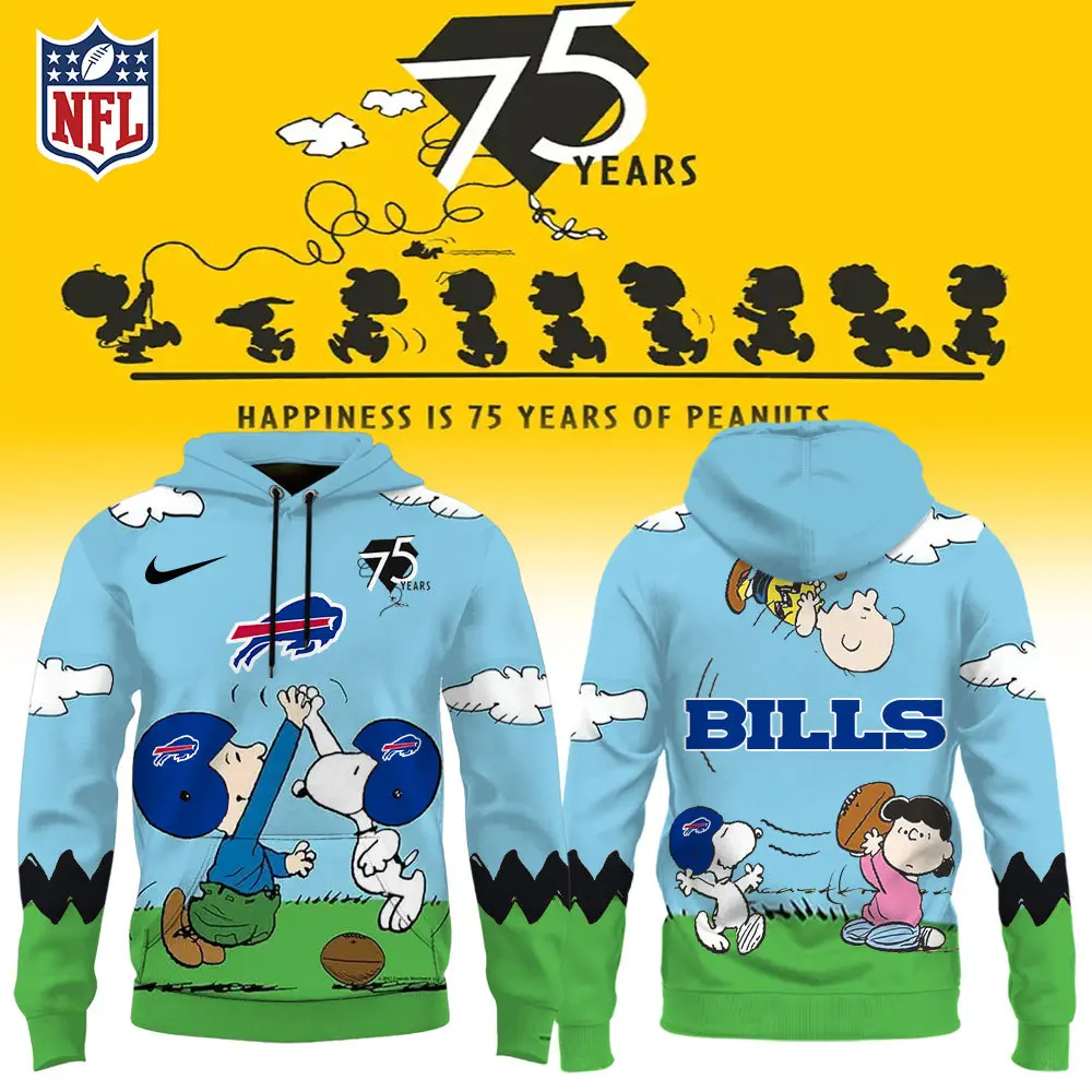 Buffalo Bills Nfl X Snoopy Peanuts 75Th Anniversary Hoodie