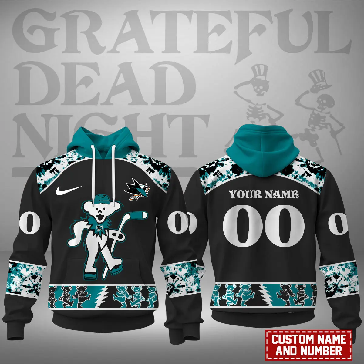 San Jose Sharks Nhl Grateful Dead Night Hoodie 3D