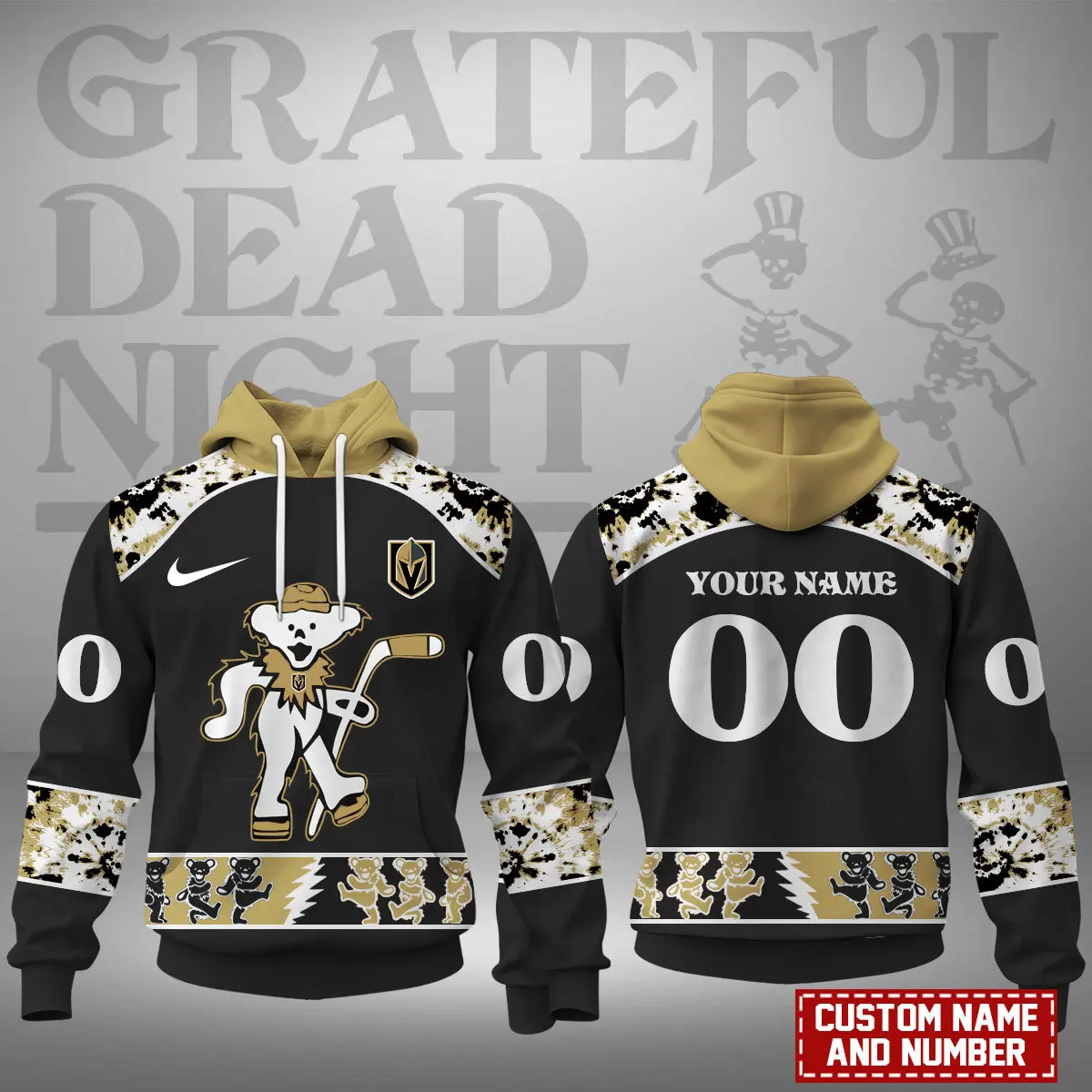 Vegas Golden Knights Nhl Grateful Dead Night Hoodie 3D