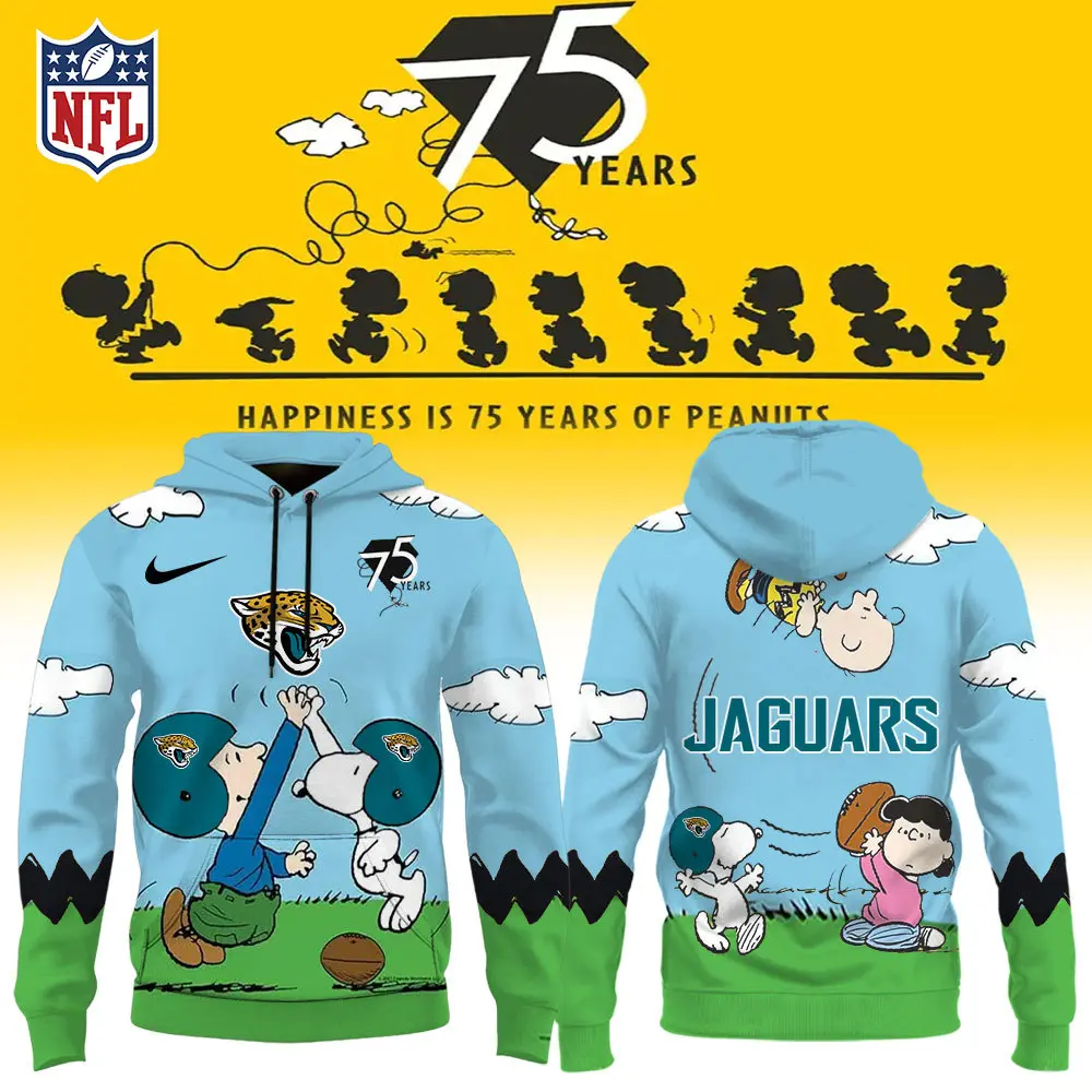 Jacksonville Jaguars Nfl X Snoopy Peanuts 75Th Anniversary Hoodie
