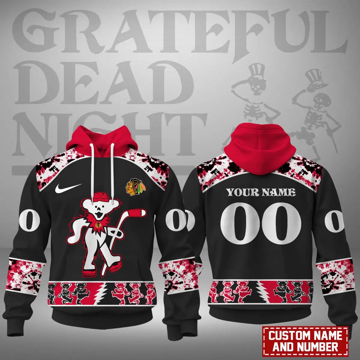 Chicago Blackhawks Nhl Grateful Dead Night Hoodie 3D
