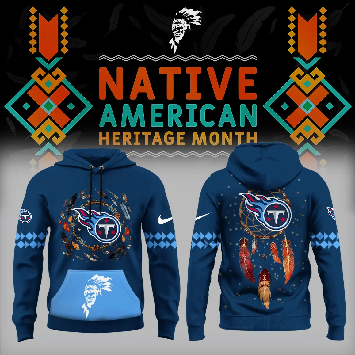 Tennessee Titans Nfl Native American Heritage Month Hoodie