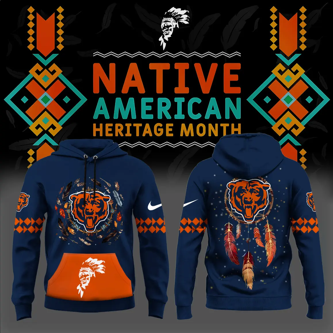 Chicago Bears Nfl Native American Heritage Month Hoodie