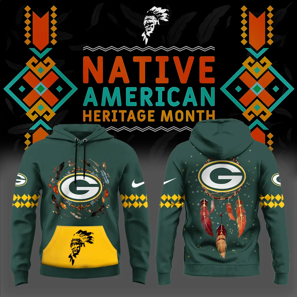 Green Bay Packers Nfl Native American Heritage Month Hoodie