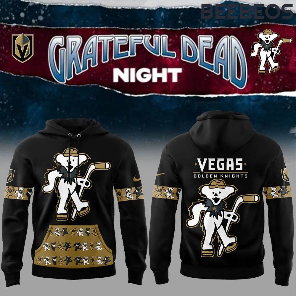 Vegas Golden Knights X Grateful Dead Black Hoodie 3D