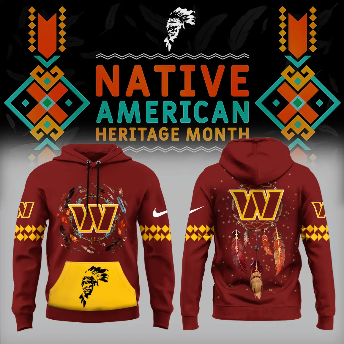 Washington Commanders Nfl Native American Heritage Month Hoodie