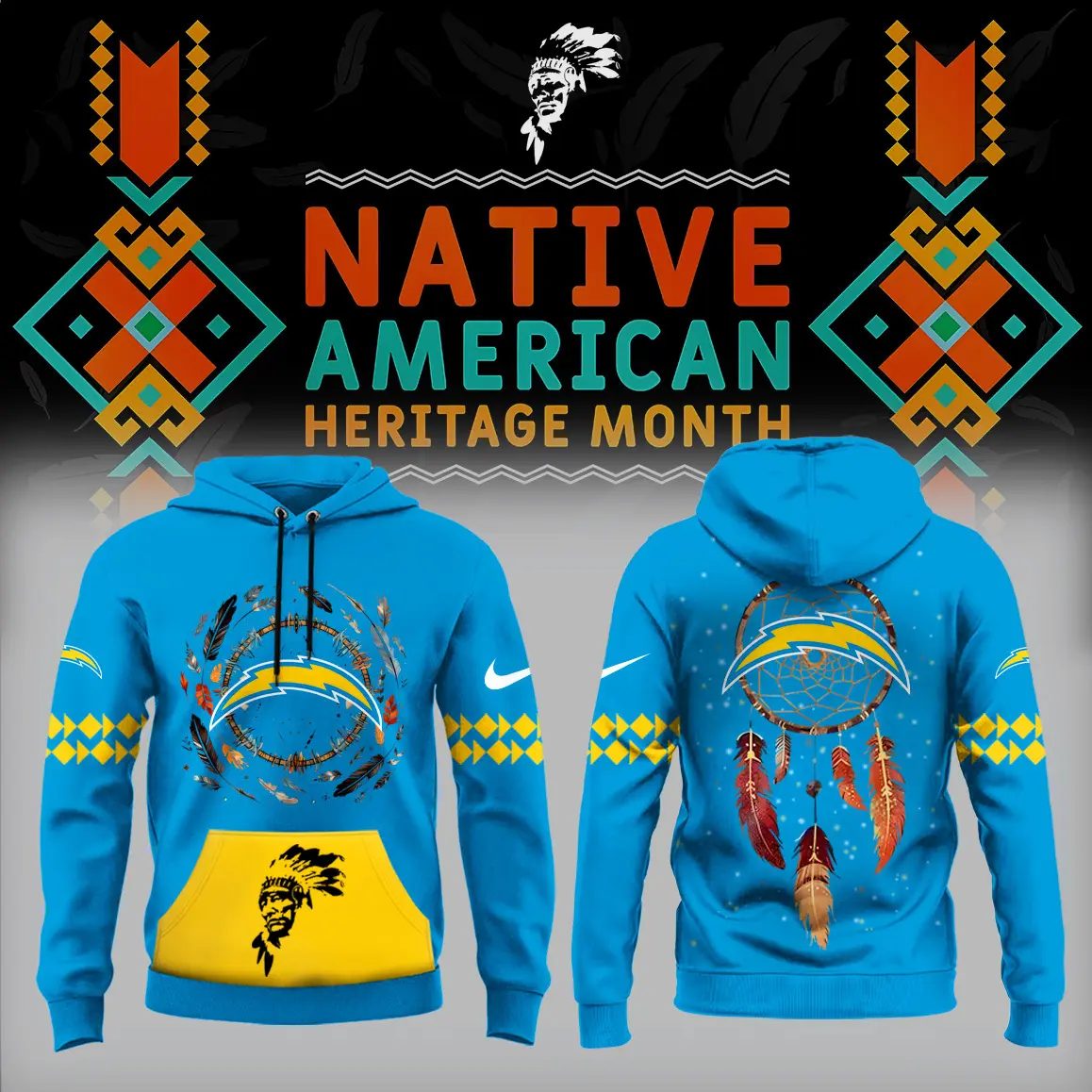Los Angeles Chargers Nfl Native American Heritage Month Hoodie