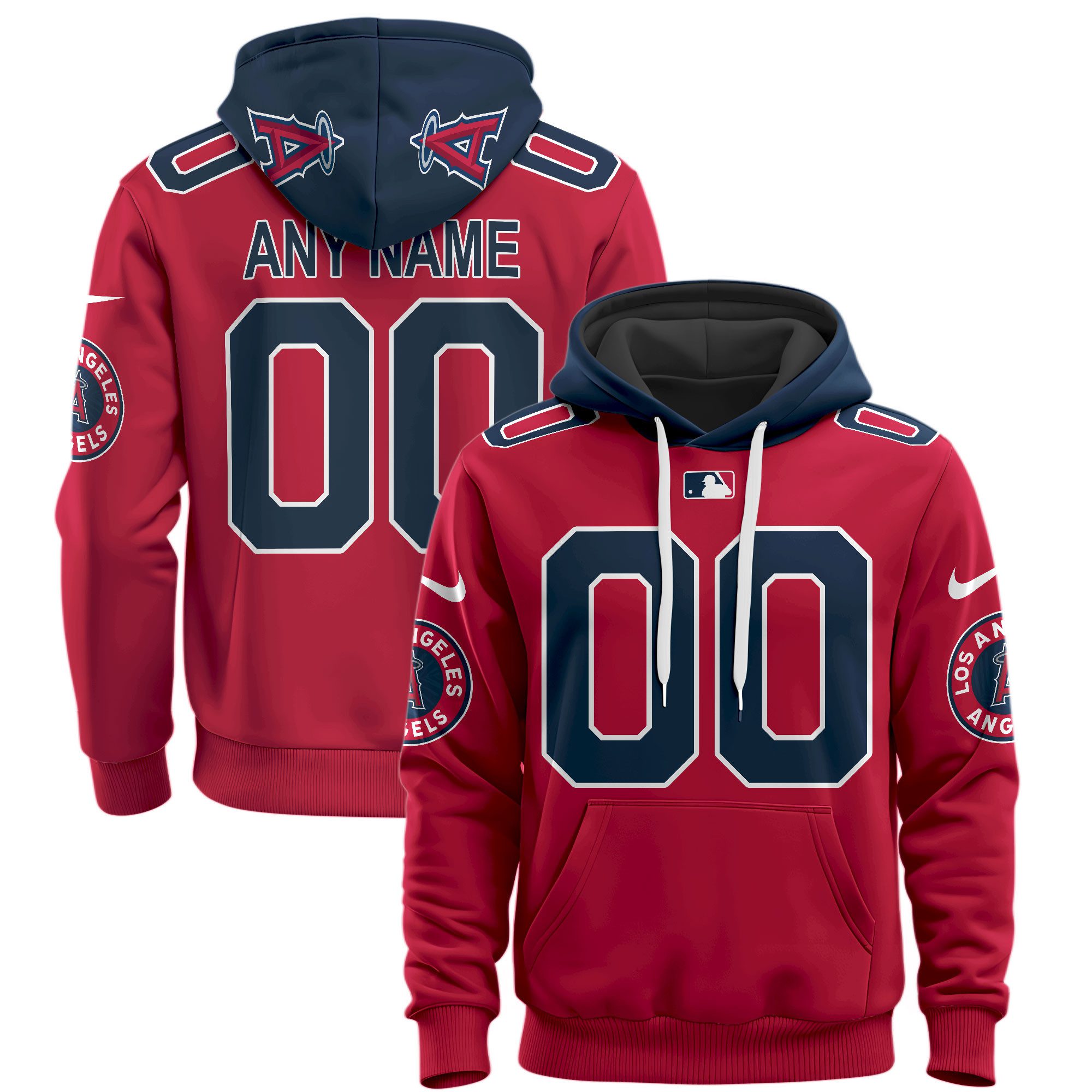 Los Angeles Angels Custom Name Number Hoodie Style Jersey