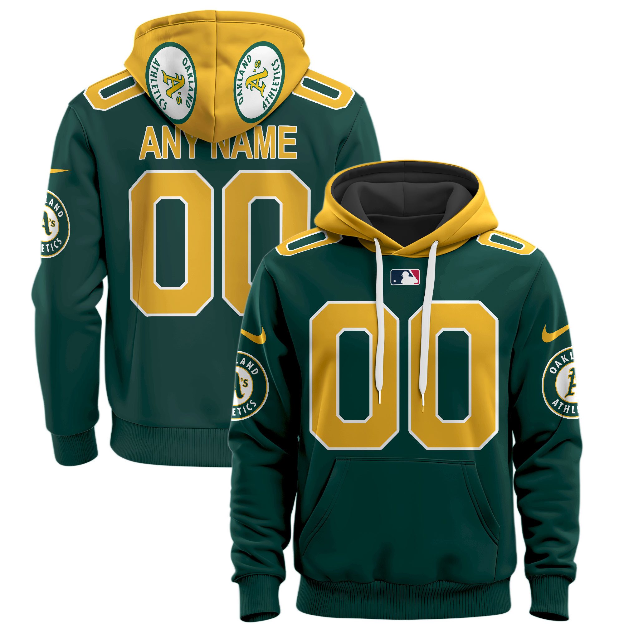 Oakland Athletics Custom Name Number Hoodie Style Jersey
