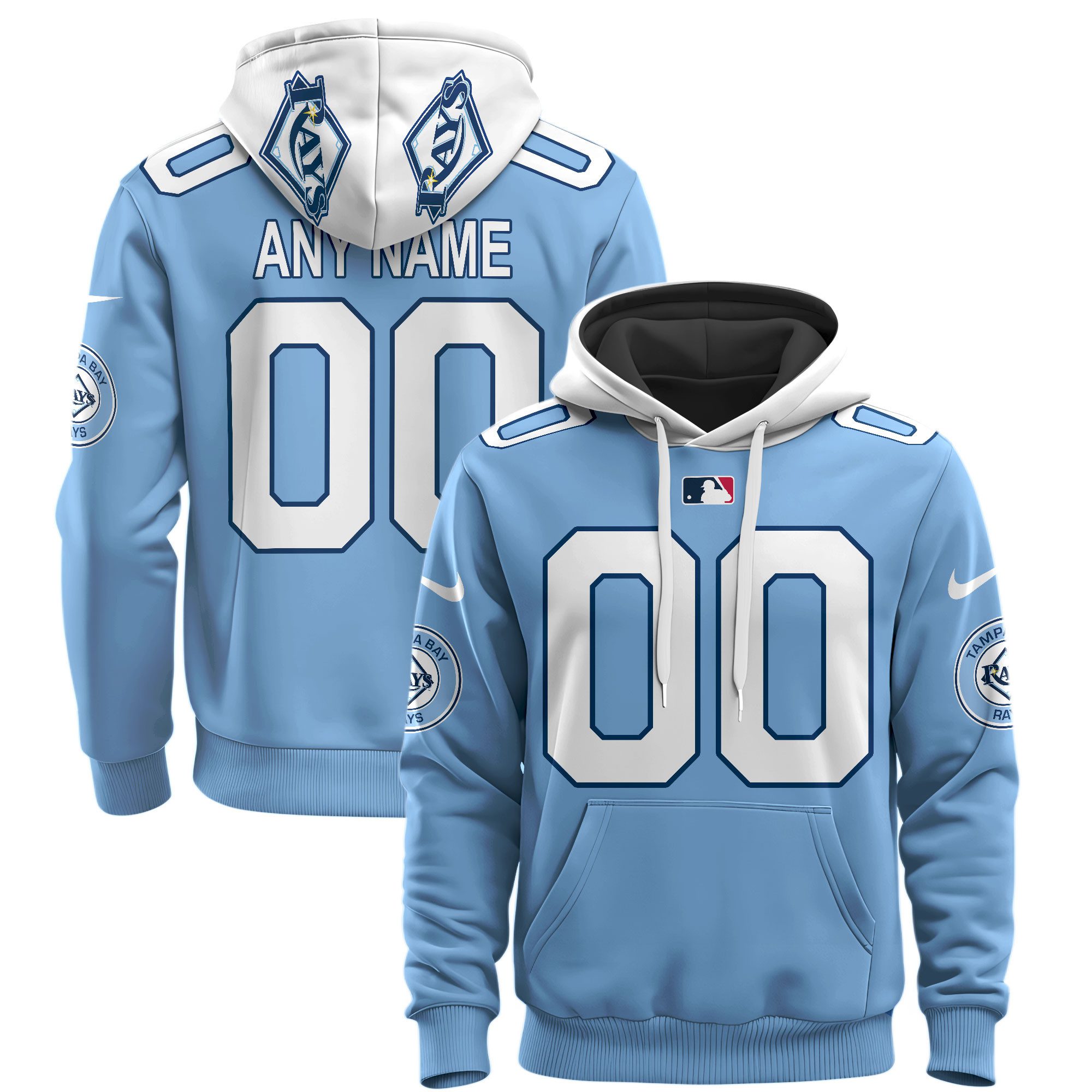 Tampa Bay Rays Custom Name Number Hoodie Style Jersey