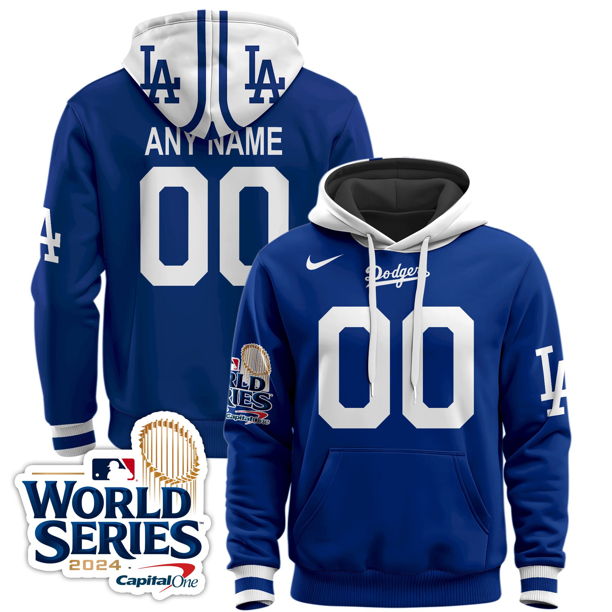 Los Angeles Dodgers 2025 World Series Custom Name Number Hoodie Style Jersey All Printed