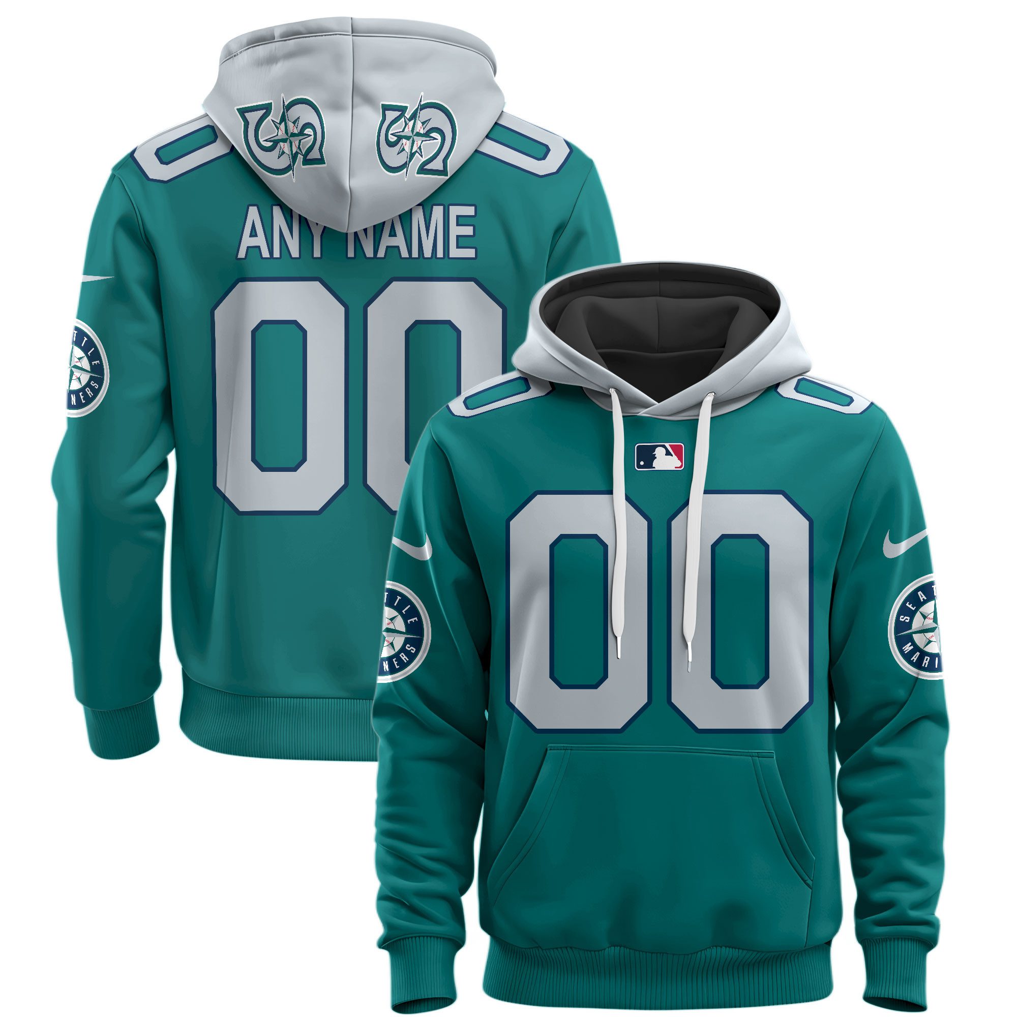 Seattle Mariners Custom Name Number Hoodie Style Jersey