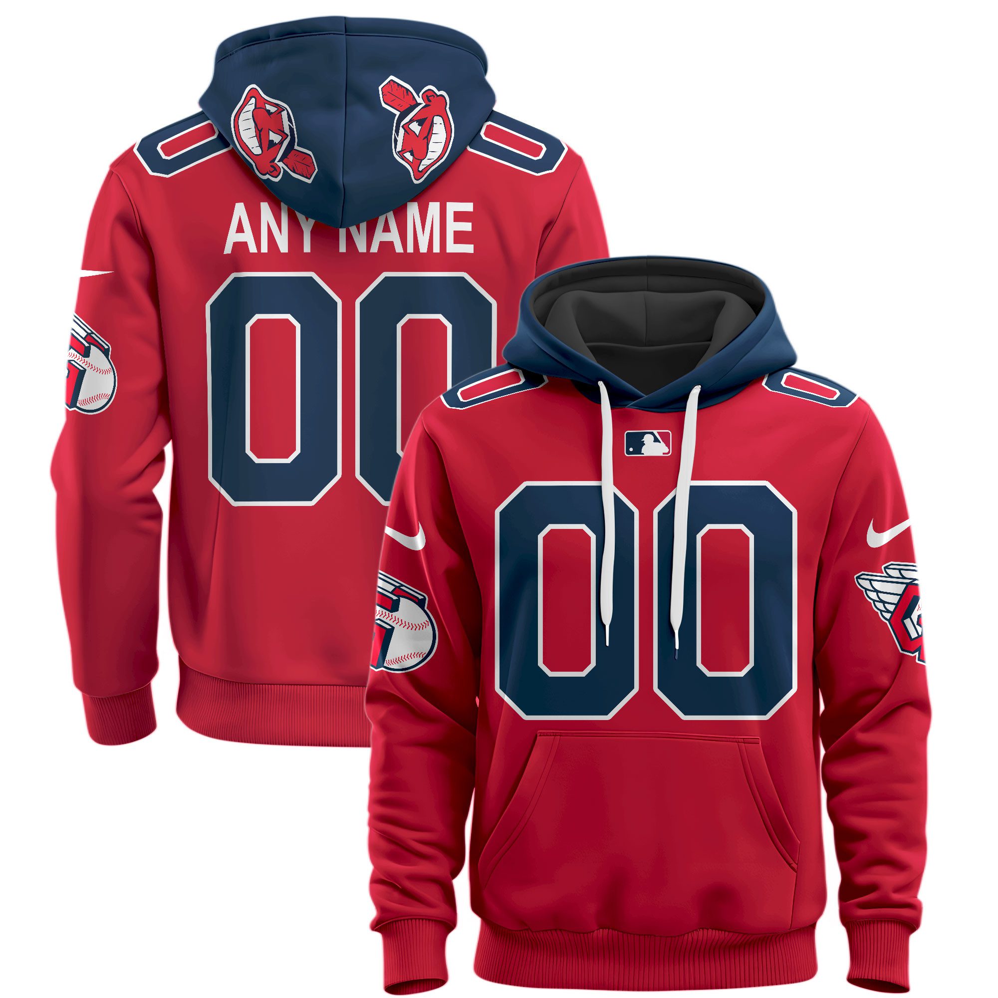 Cleveland Guardians Custom Name Number Hoodie Style Jersey