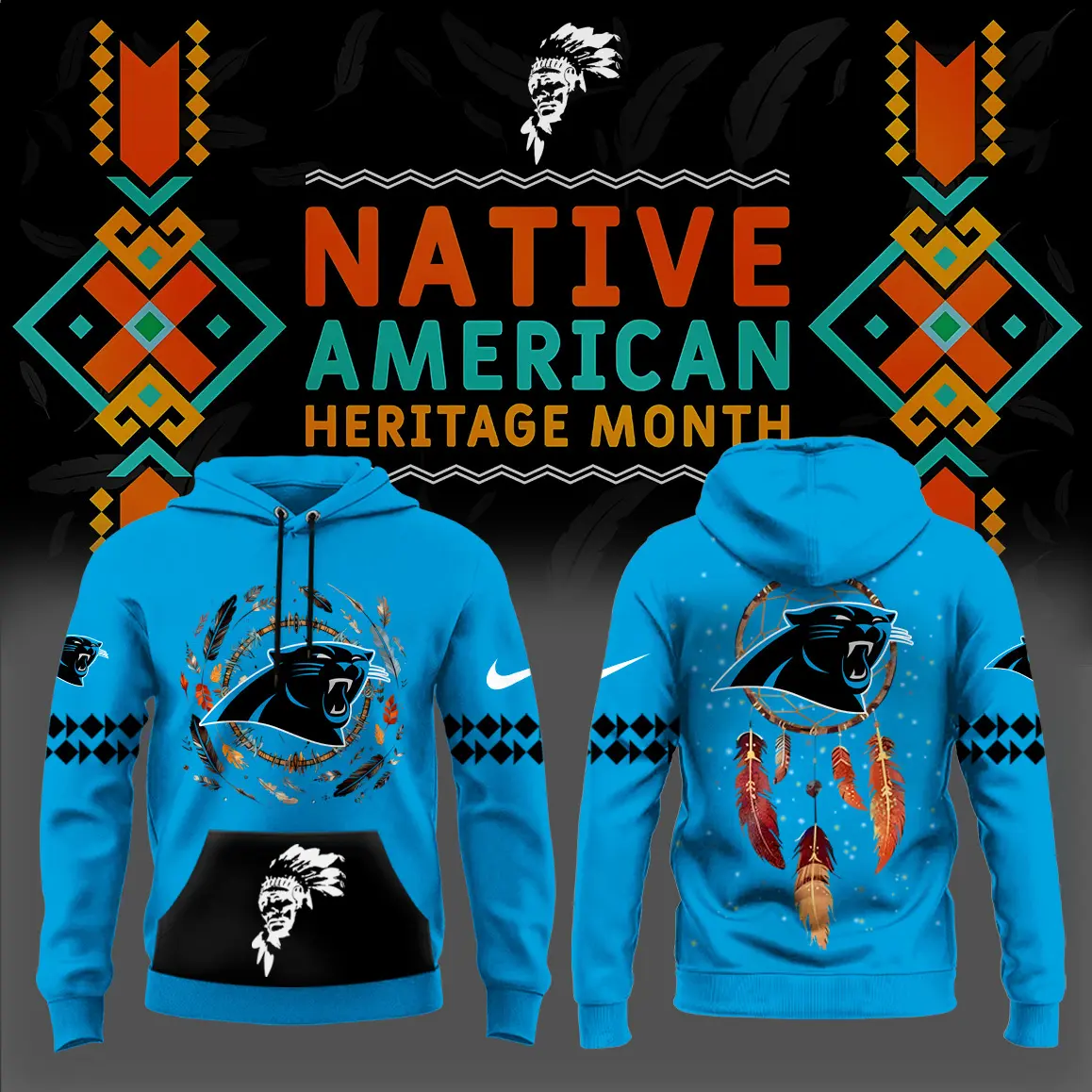 Carolina Panthers Nfl Native American Heritage Month Hoodie