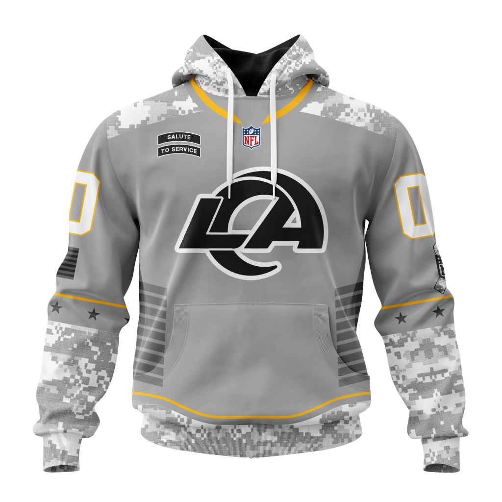 Los Angeles Rams Specialized Design Camo Hoodie Salute To Service Club Personalized Letters Custom Number