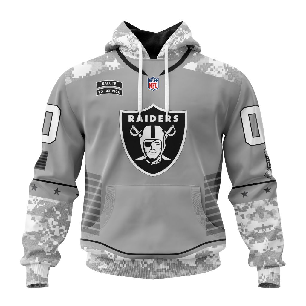Las Vegas Raiders Specialized Design Camo Hoodie Salute To Service Club Personalized Letters Custom Number