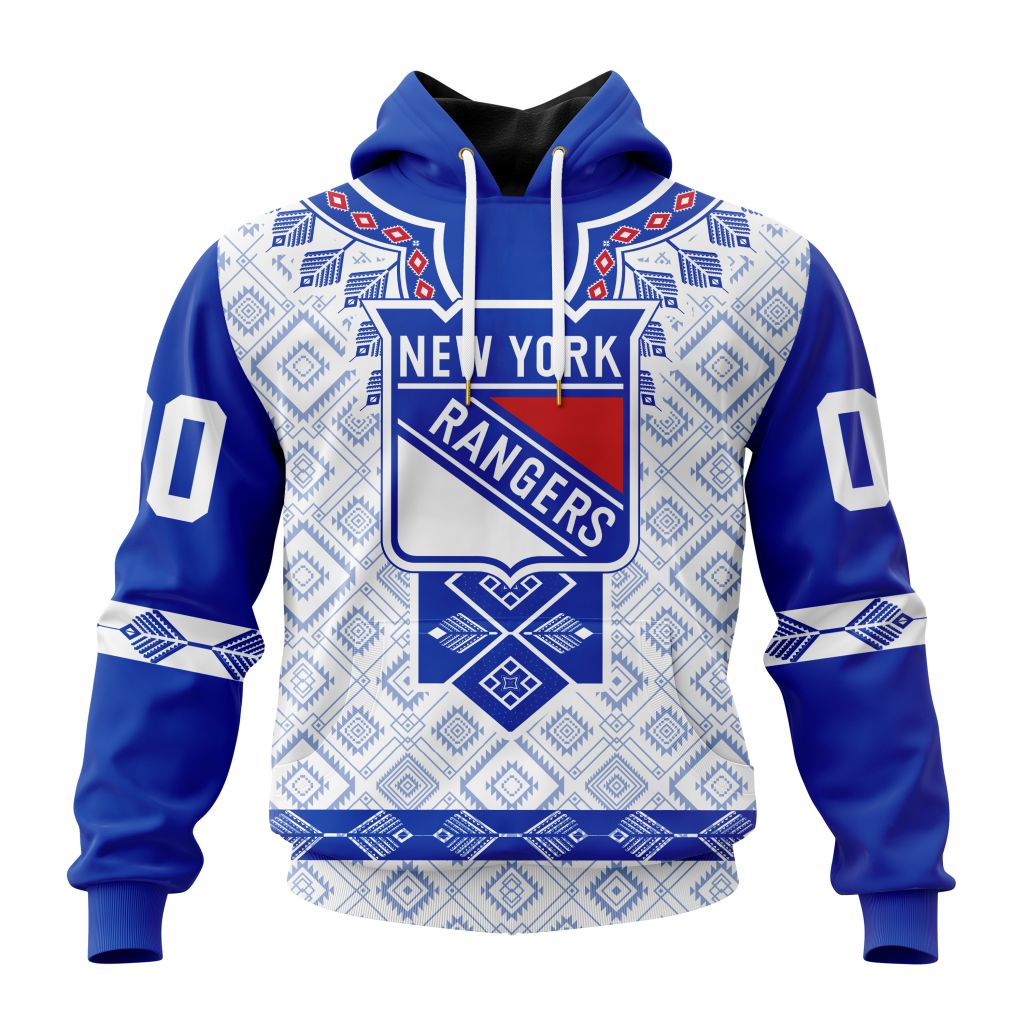 Nhl New York Rangers Special Native Heritage Design Hoodie 3D All Over Print