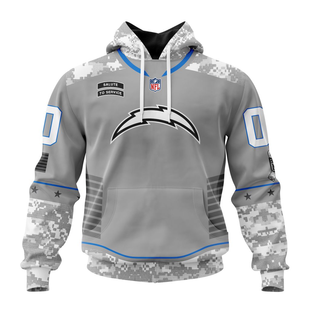Los Angeles Chargers Specialized Design Camo Hoodie Salute To Service Club Personalized Letters Custom Number