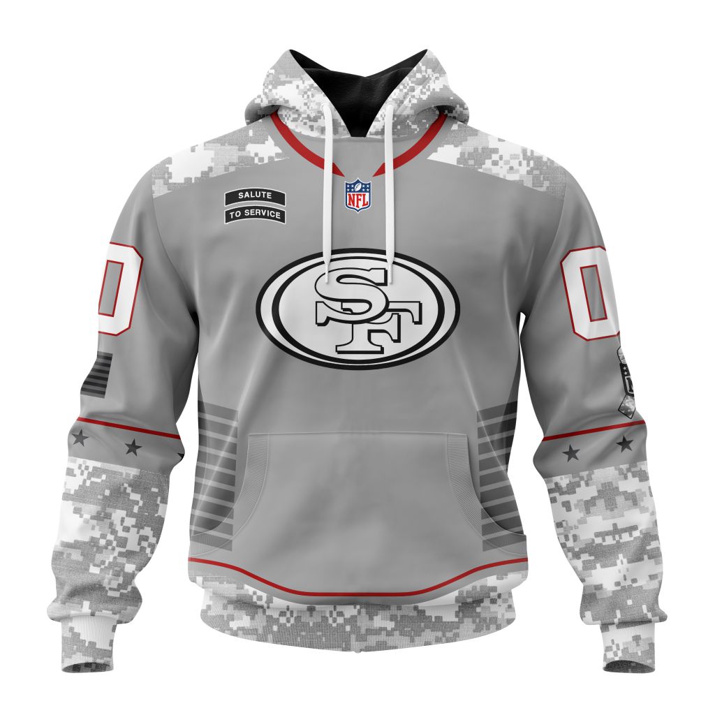 San Francisco 49Ers Specialized Design Camo Hoodie Salute To Service Club Personalized Letters Custom Number