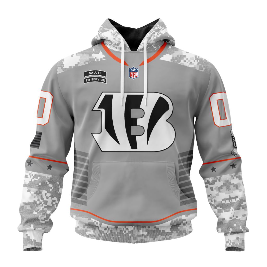 Cincinnati Bengals Specialized Design Camo Hoodie Salute To Service Club Personalized Letters Custom Number