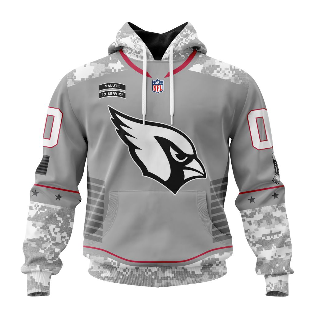Arizona Cardinals Nfl Specialized Design Camo Salute To Service Club Personalized Letters Number Hoodie