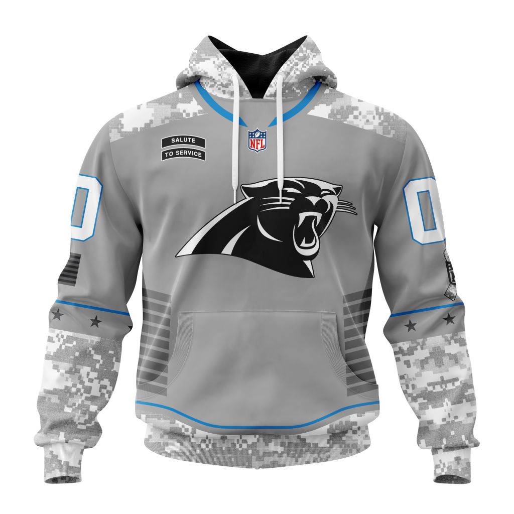 Carolina Panthers Specialized Design Camo Hoodie Salute To Service Club Personalized Letters Custom Number