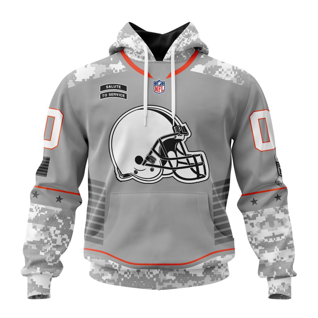 Cleveland Browns Specialized Design Camo Hoodie Salute To Service Club Personalized Letters Custom Number