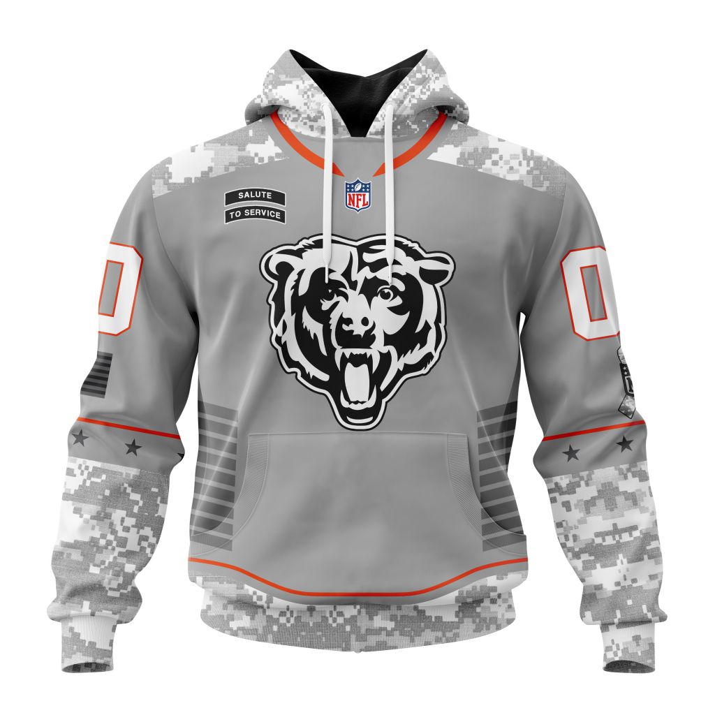 Chicago Bears Specialized Design Camo Hoodie Salute To Service Club Personalized Letters Custom Number