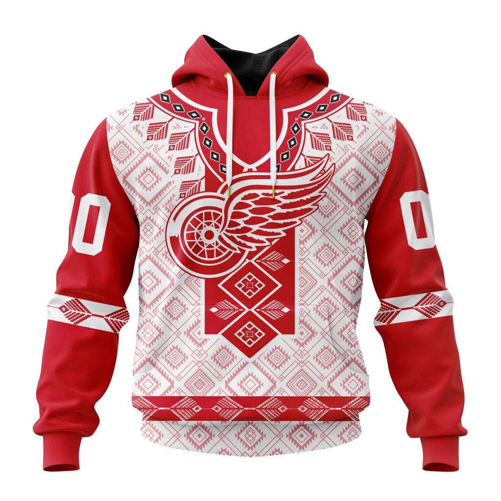 Nhl Detroit Red Wings Special Native Heritage Design Hoodie 3D All Over Print