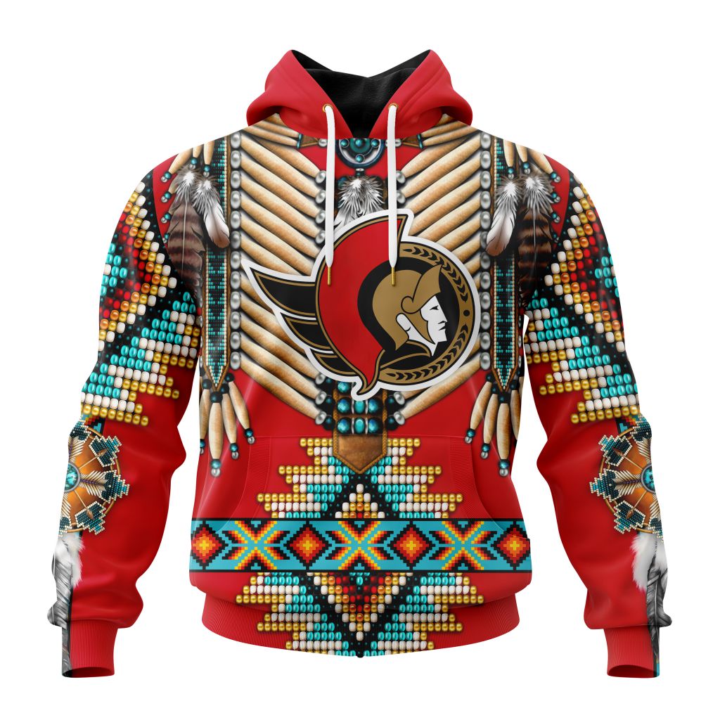 Nhl Ottawa Senators Special Native Costume Design Hoodie 3D All Over Print
