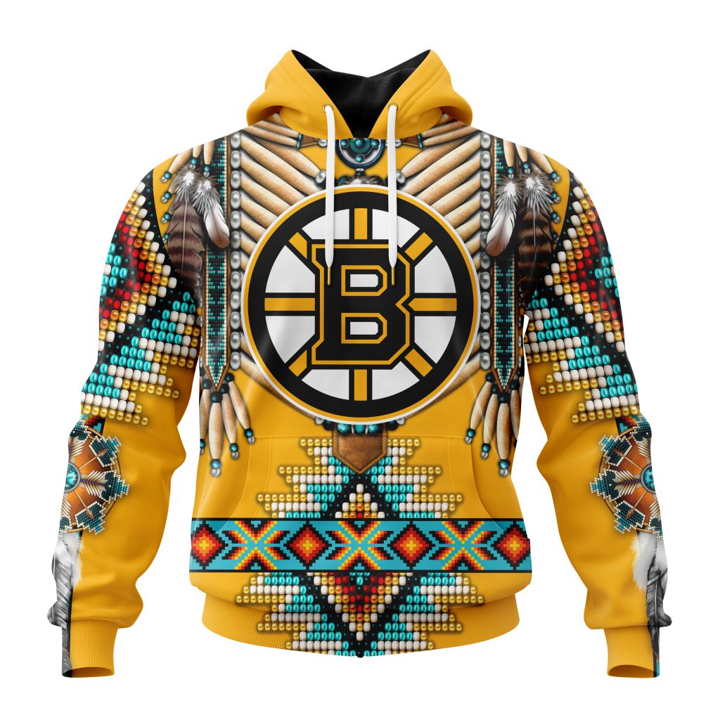 Nhl Boston Bruins Special Native Costume Design Hoodie 3D All Over Print
