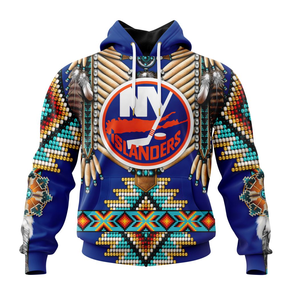 Nhl New York Islanders Special Native Costume Design Hoodie 3D All Over Print