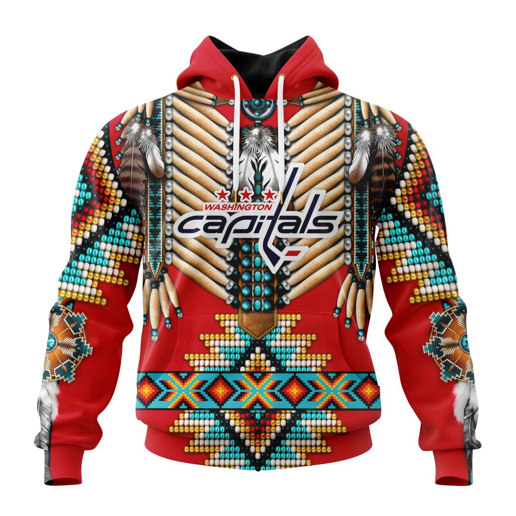Nhl Washington Capitals Special Native Costume Design Hoodie 3D All Over Print