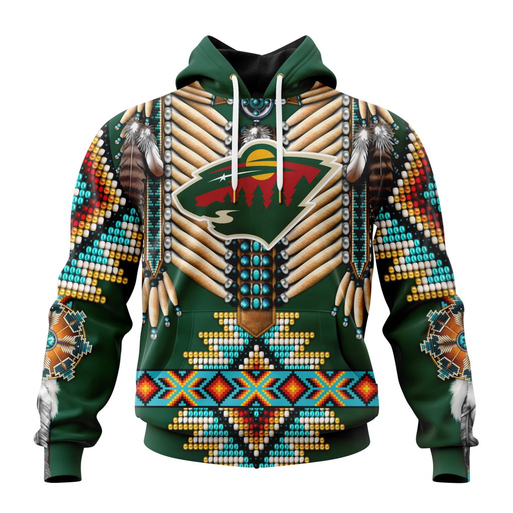 Nhl Minnesota Wild Special Native Costume Design Hoodie 3D All Over Print