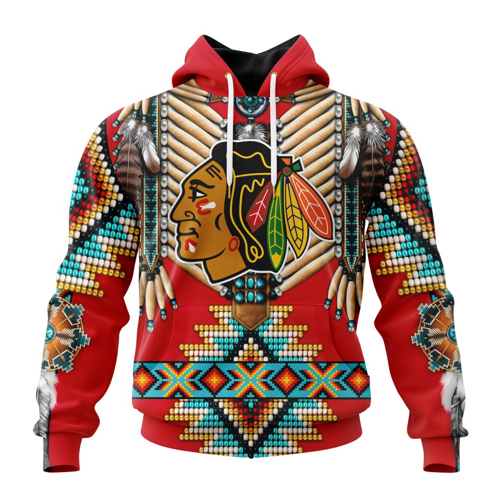 Nhl Chicago Blackhawks Special Native Costume Design Hoodie 3D All Over Print
